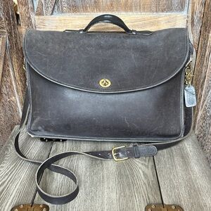 Coach 002-7142 90’s Vintage Lexington Black Leather Satchel Briefcase